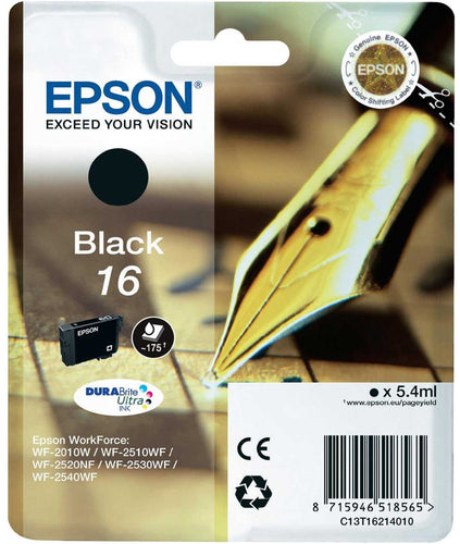 Cartouche d'origine Epson C13T16214010 / 16 - noire