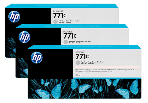 Cartouche d'origine HP B6Y38A / 771C - gris photo - pack de 3