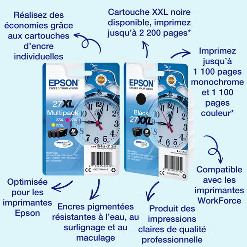 Cartouche d'origine Epson C13T27914012 / 27XXL - noire