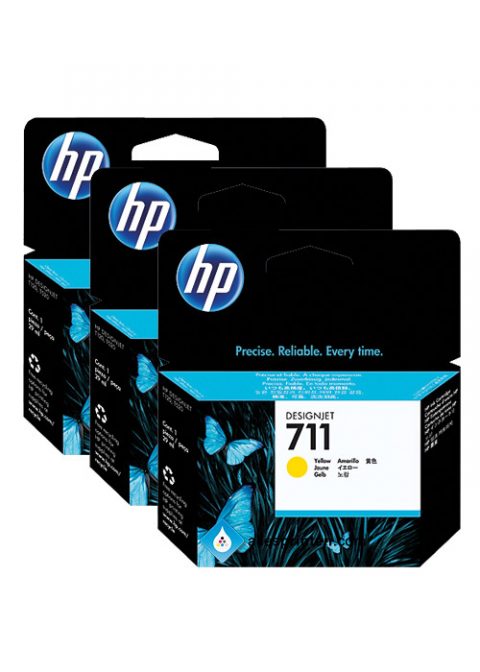 LOT de 3 Cartouches d'encre de Marque HP711 CZ136AE Jaune (3 x 29ml)