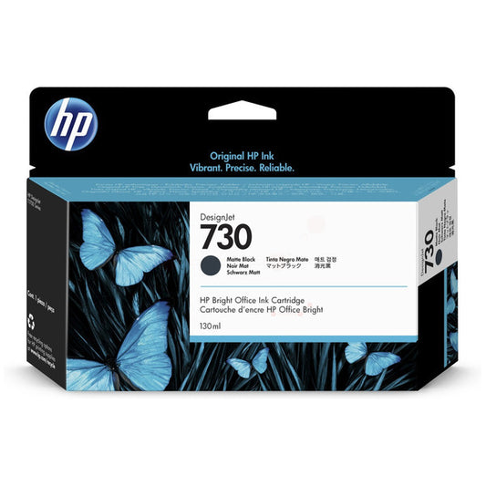 Cartouche Jet d'encre de Marque HP 730 (P2V65A) Noir Matte 130ml