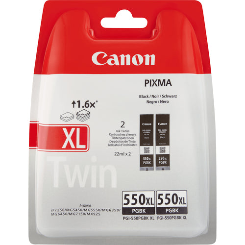 Cartouche d'origine Canon 6431B005 / PGI-550 PGBKXL - noire - pack de 2