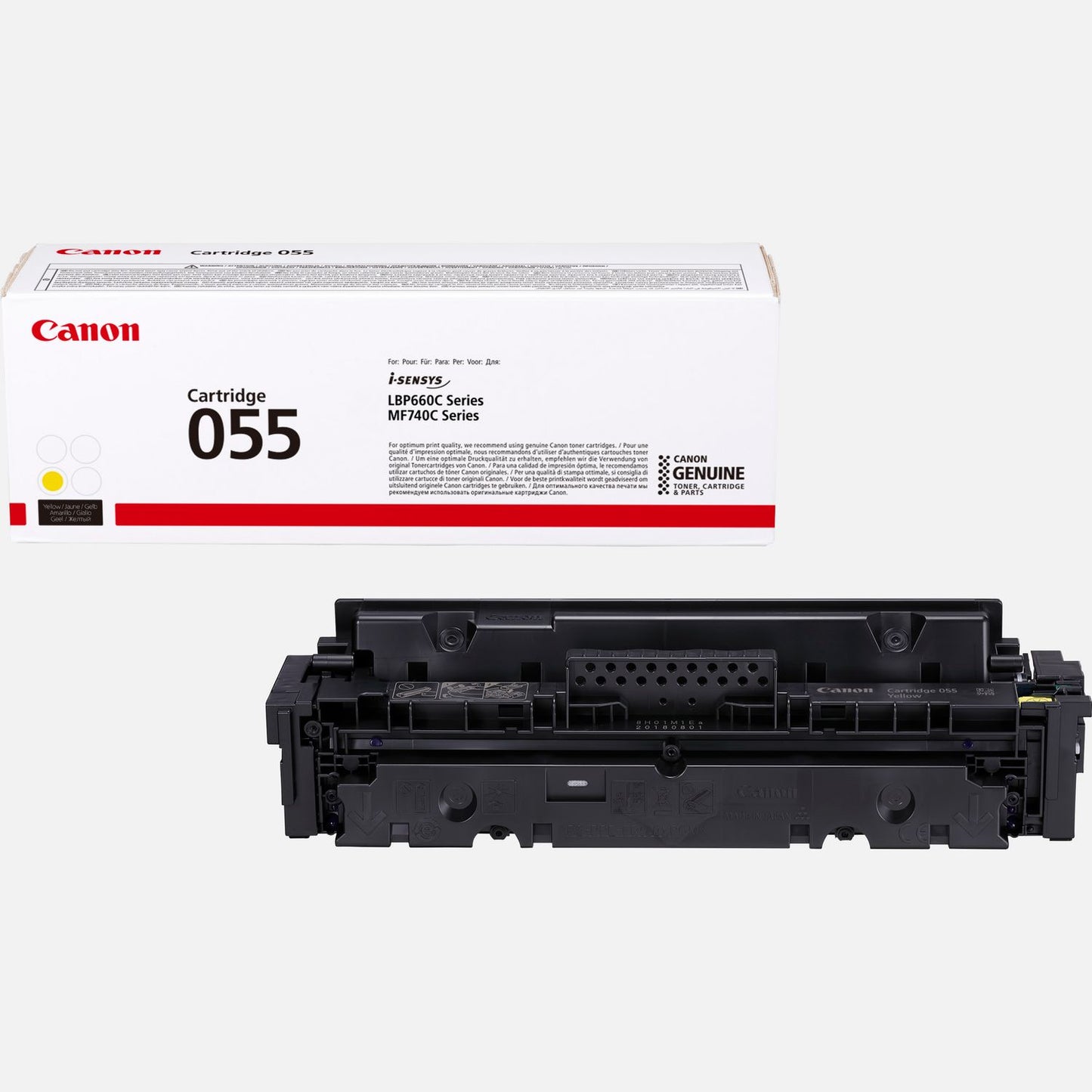 Cartouche Laser de Marque Canon (055Y) de Toner Yellow (2 100 pages)