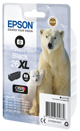 Cartouche d'origine Epson C13T26314022 / 26XL - noire
