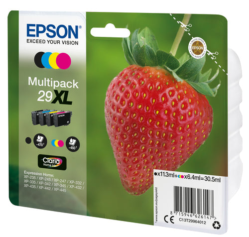 Cartouches compatibles premiums Epson C13T29964012 / 29XL - multipack 4 couleurs : noire, cyan, magenta, jaune