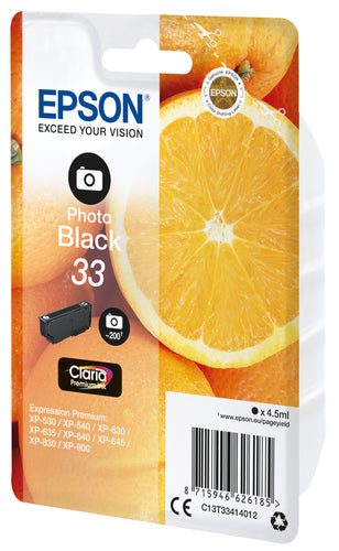 Cartouche d'origine Epson C13T33414022 / 33 - noire