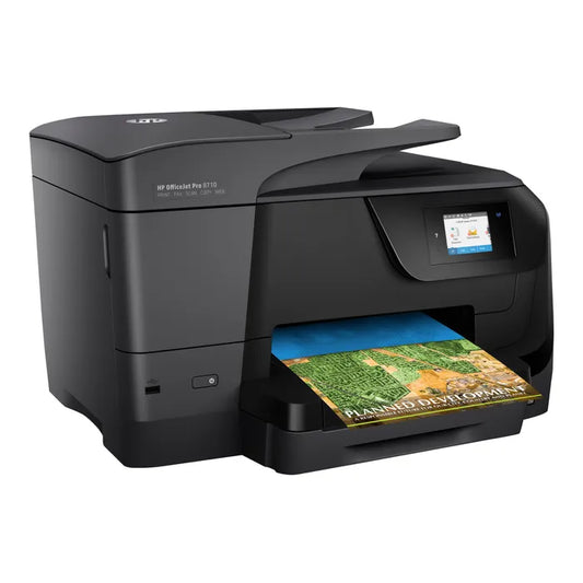 Imprimante multifonctions OFFICEJET PRO 8710 All-in-One -couleur - jet d'encre - Legal (216 x 356 mm) (original) - A4/Legal (support) - jusqu'a 30 ppm (copie) - jusqu'a 35 ppm (impression) - 250 feuilles - USB 2.0, LAN, Wi-Fi(n), hàƒà´te USB