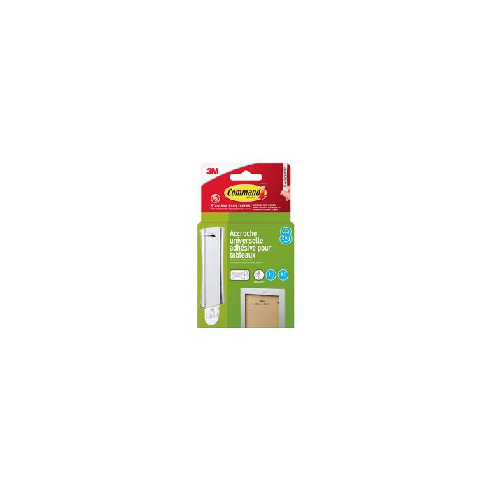 3M Command Crochet de fixation universel, L, argent