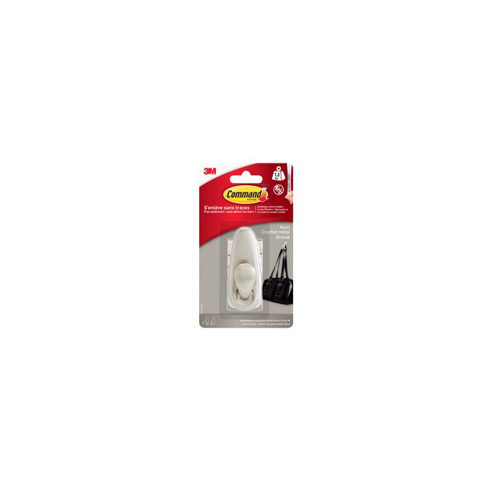 3M Command Crochet en métal "Classic", taille M, argent
