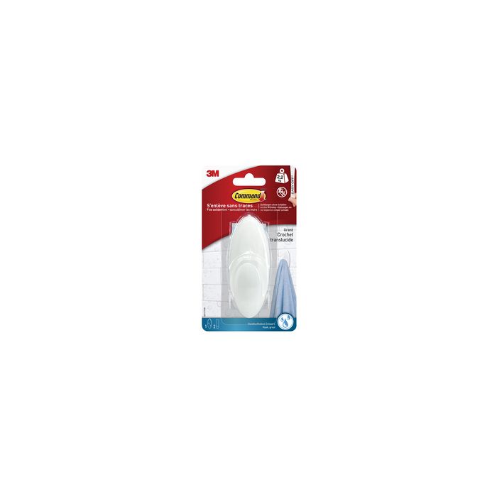 3M Command Crochet pour salle de bain, plastique, blanc