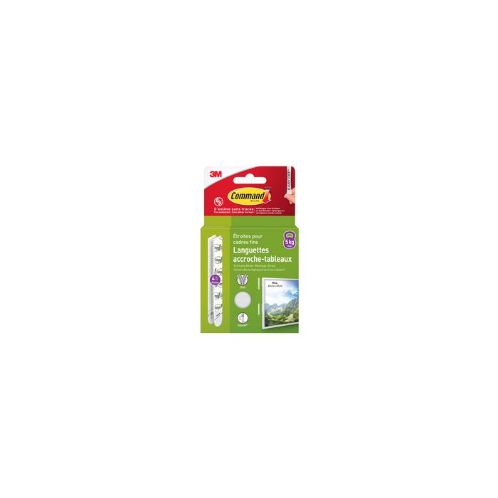 3M Command Languettes accroche-tableaux, taille M, étroit