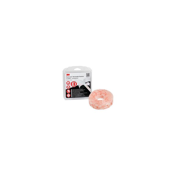 3M Dual Lock Fermeture à pression SJ354B, 25 mmx2,5 m, noir