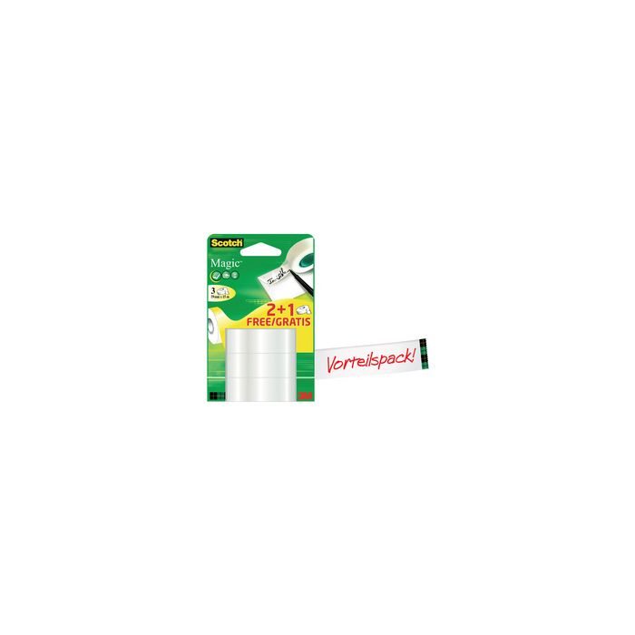 3M Scotch Ruban adhésif Magic 810, pack promo, invisible