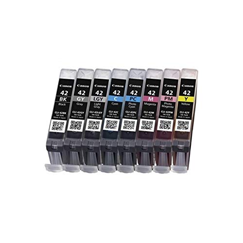 Multipack 8 Cartouches de Marque Canon CLI_42BKCMYPCPMG (6384B010)Couleurss (Cyan, Magenta, Jaune, photo Cyan, photo Magenta, gris, gris clair, Noir) (4227 pages )