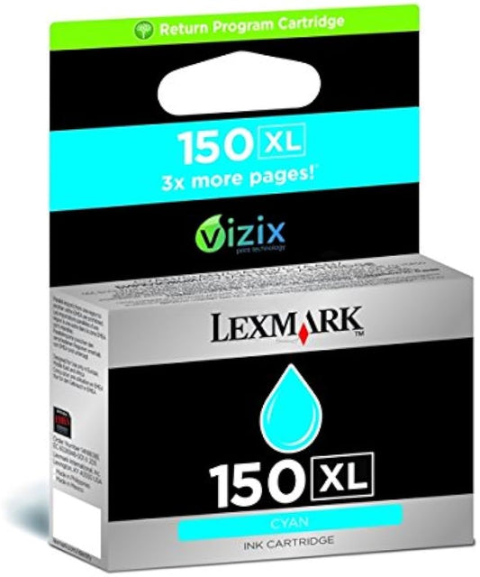Cartouche Jet d'encre de Marque Lexmark 14N1615E N°150XL Vizix Cyan Haute capacité (750 pages)