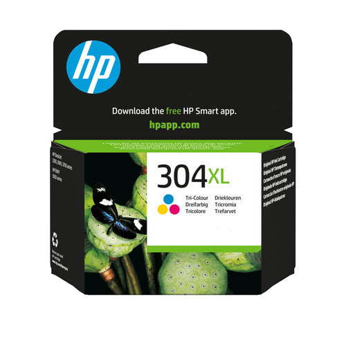 Cartouche Jet d'encre de Marque HP304XL N9K07AE 3 Couleurs (Cyan, Magenta, Jaune) (7ml 300 pages)