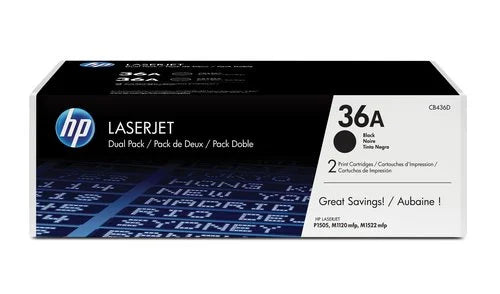 Twin Pack : Cartouche Laser de Marque HP  CB436AD Noir (2 x 2 000 pages)