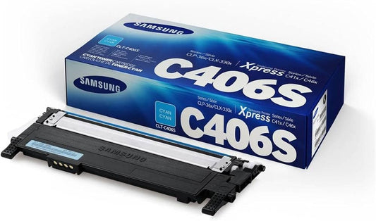 Cartouche Laser de Marque Samsung  CLT-C406S Cyan (1 000 pages)