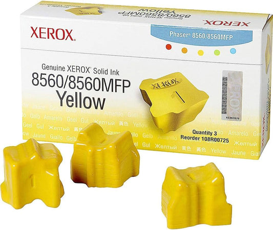 3 bâtonnets Encre solide de Marque Xerox 108R725 Jaune (3 400 pages)