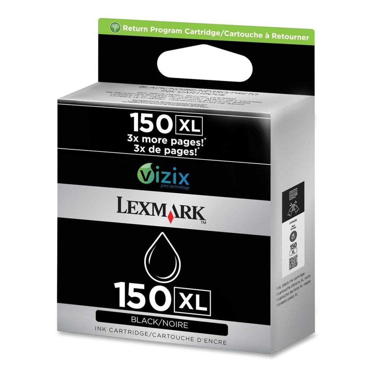 Cartouche Jet d'encre de Marque Lexmark 14N1614E N°150XL Vizix Noir Haute capacité (750 pages)