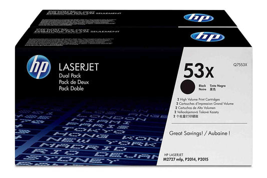 Pack de 2 Cartouches Laser de marque Q7553XD Noir (7000 copies)