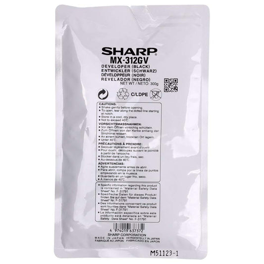 Developpeur de Marque SHARP MX-312GV Noir (100 000 copies)