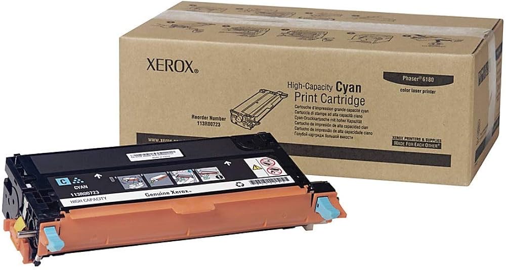 Cartouche Laser de Marque Xerox 113R00723 Cyan Haute Capacité (6 000 pages)