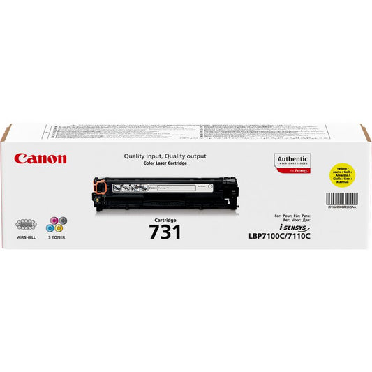 Cartouche Laser de Marque Canon CRG-731Y (731Y) Jaune (1 500 pages)