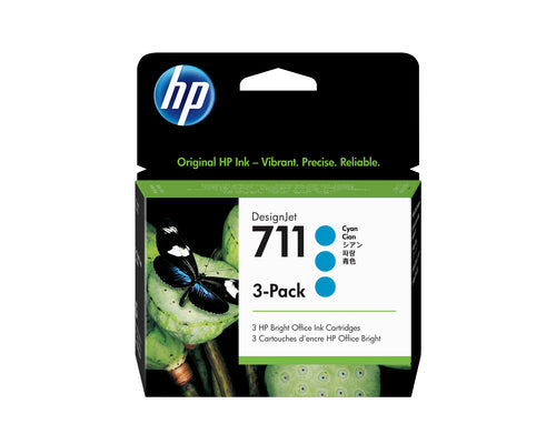 Cartouche d'origine HP CZ134A / 711 - cyan - pack de 3