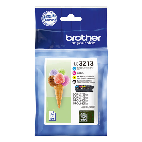 Cartouches compatibles premiums Brother LC3213VALDR - multipack 4 couleurs : noire, cyan, magenta, jaune