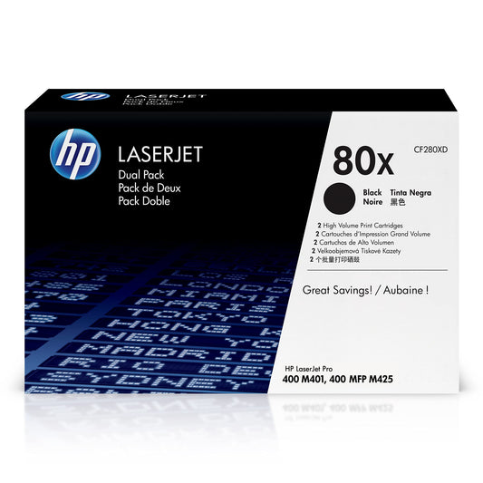 Lot de 2 Cartouches Laser de Marque HP CF280XD Haute Capacité (2 x 6900 copies ) Noir