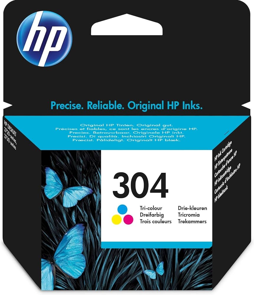 Cartouche Jet d'encre de Marque HP HP304 (N9K05AE) 3 Couleurs (Cyan, Magenta, Jaune) (2ml 100 pages)