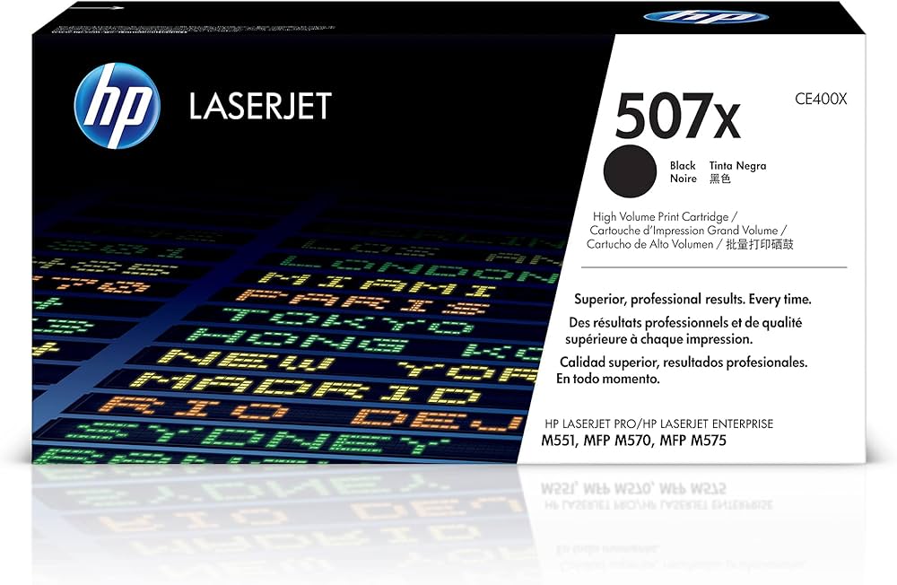 Cartouche Laser de Marque HP CE400X 507X Noir Haute Capacité (11 000 copies)