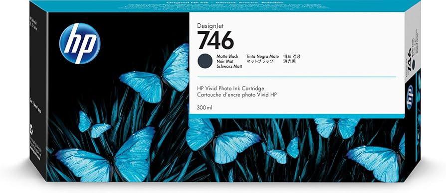 Cartouche Jet d'encre de Marque HP P2V83A (HP746) Noir Mat (300ml)