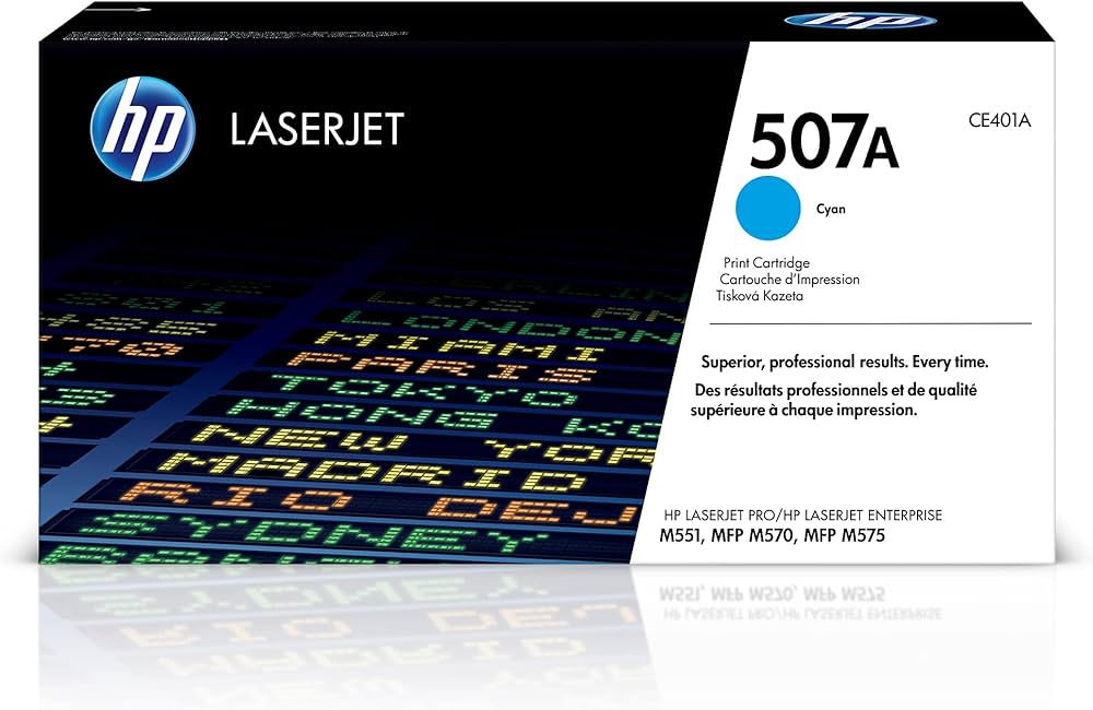 Cartouche Laser de Marque HP CE401A 507A Cyan (6 000 copies)