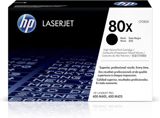 Cartouche Laser de Marque HP CF280X (HP80X) Noir Haute Capacité (6 900 copies)