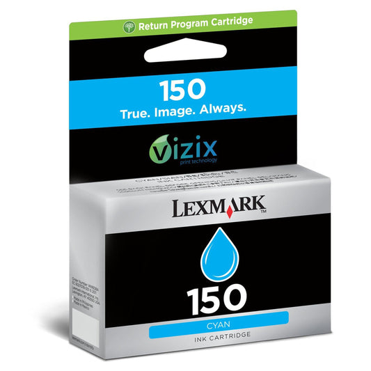 Cartouche Jet d'encre de Marque Lexmark 14N1608E N°150 Vizix Cyan (200 pages)