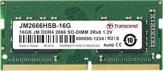 Barrette mémoire SODIMM 16Go DDR4 Transcend 2666Mhz (Vert)