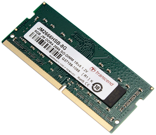 Barrette mémoire SODIMM 8Go DDR4 Transcend JetRam  2666Mhz (Vert)