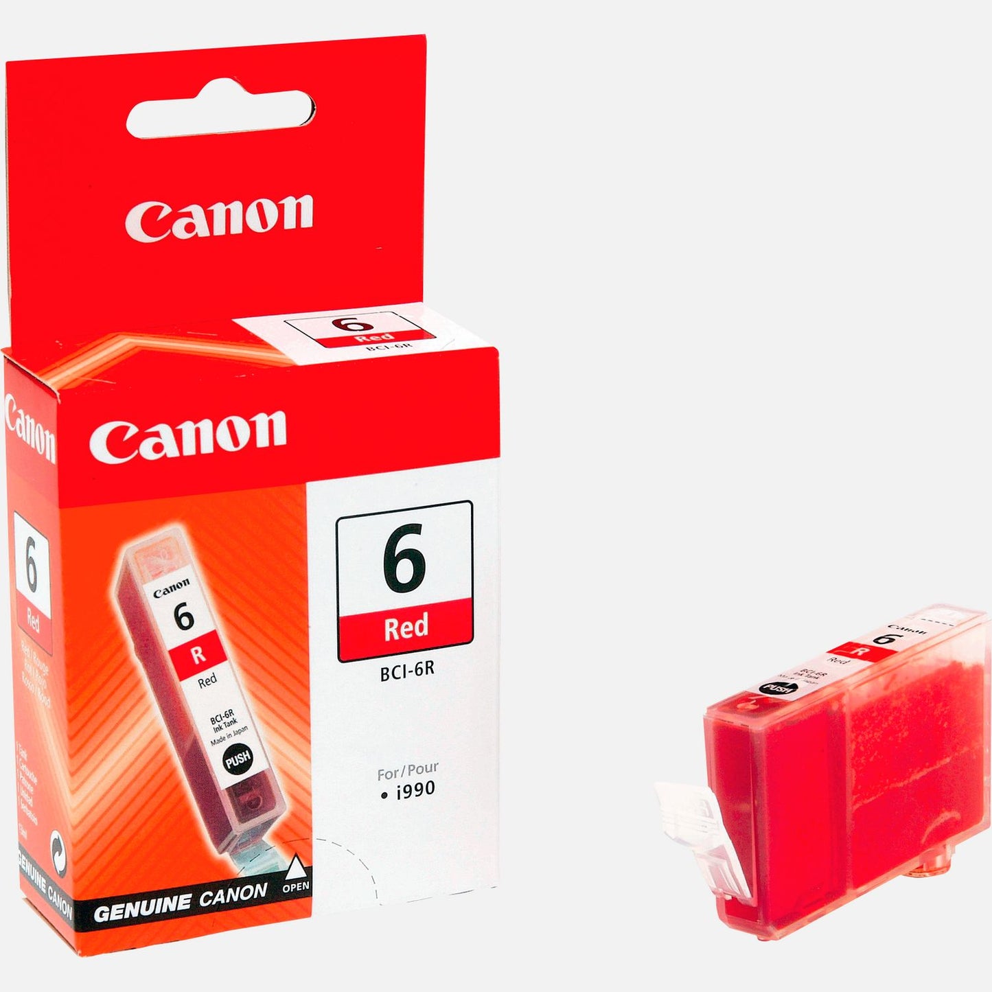 Cartouche Jet d'encre de Marque Canon BCI-6R (8891A002) Rouge (300 pages - 15ml)