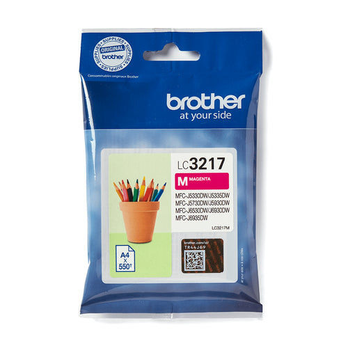 Cartouche Jet d'encre de marque Brother LC3217M MAGENTA (550 pages)