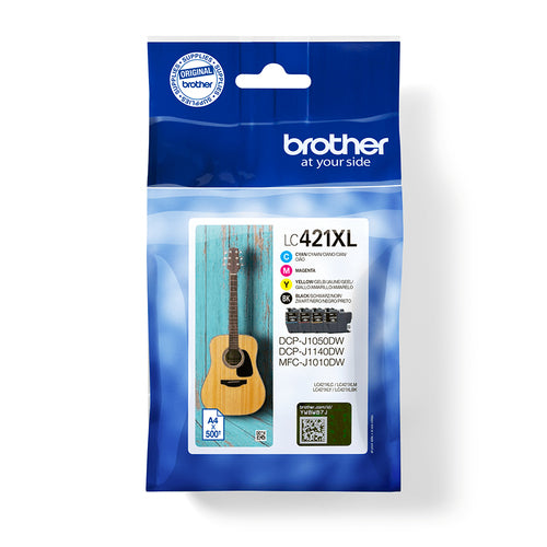 Cartouches compatibles premiums Brother LC421XLVAL - multipack 4 couleurs : noire, cyan, magenta, jaune