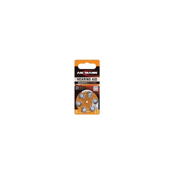 ANSMANN Pile bouton zinc-air 13 (PR-48), blister de 6
