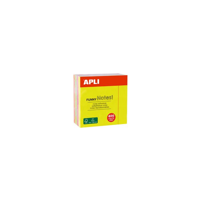 APLI Cube de notes adhésives "FUNNY Notes!", 75 x 75 mm
