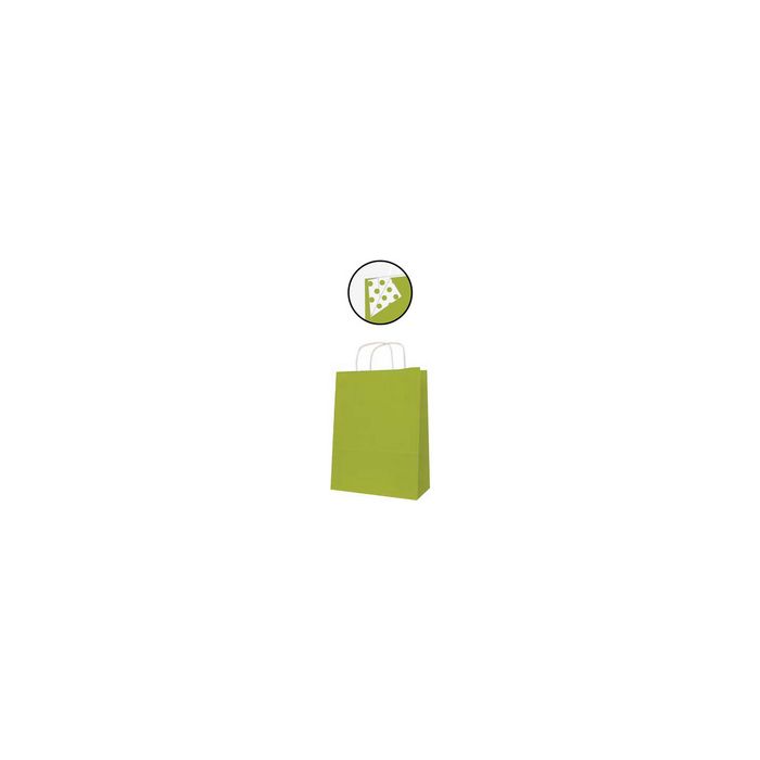 APLI Sac en papier, kraft, moyen, vert lime