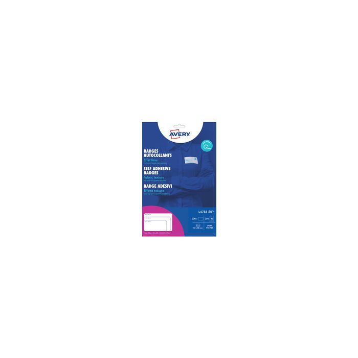 AVERY Badges autocollants, 63,5 x 29,6 mm, blanc