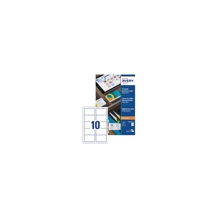 AVERY Cartes de visite Quick&Clean, 185 g/m2, blanc mat
