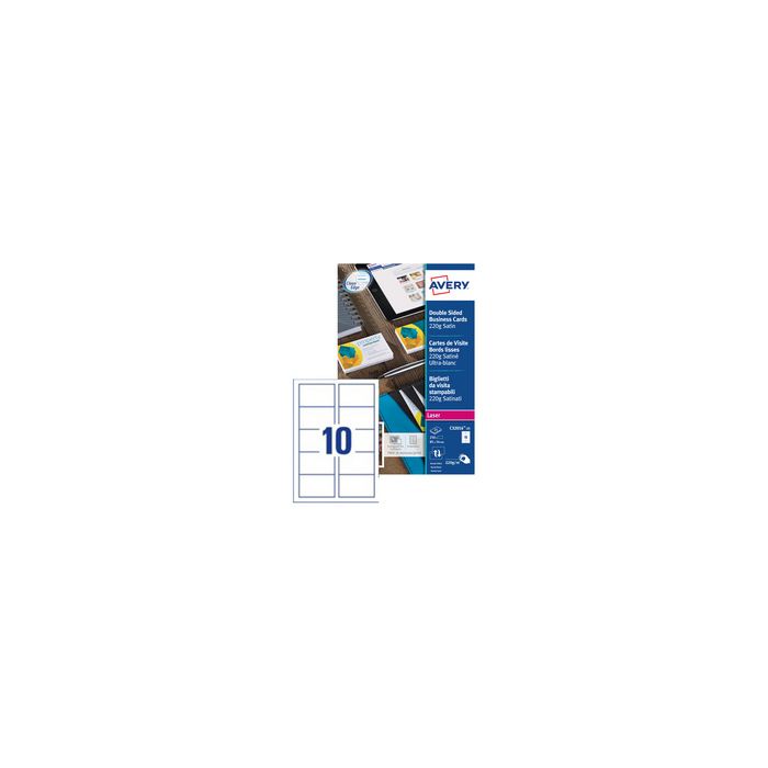 AVERY Cartes de visite Quick&Clean, 270 g/m2, satin blanc