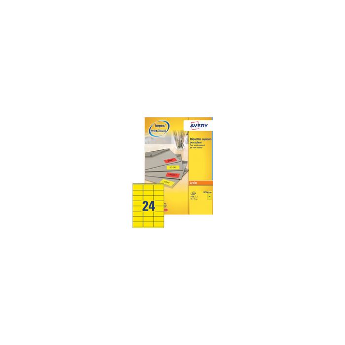 AVERY Etiquette d'adresse, 70 x 35 mm, jaune fluo