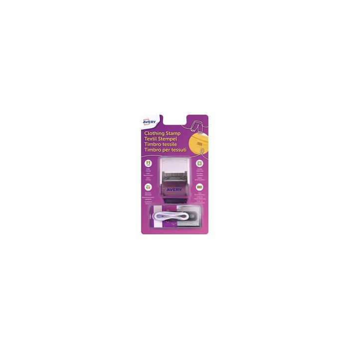 AVERY Kit tampon textile, 3 lignes, blanc